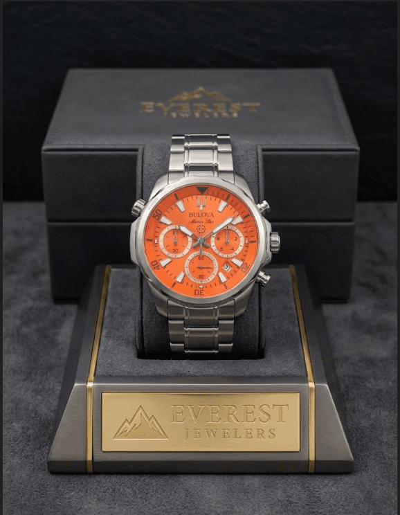 Bulova Marine Star Orange Dial Chronograph Watch