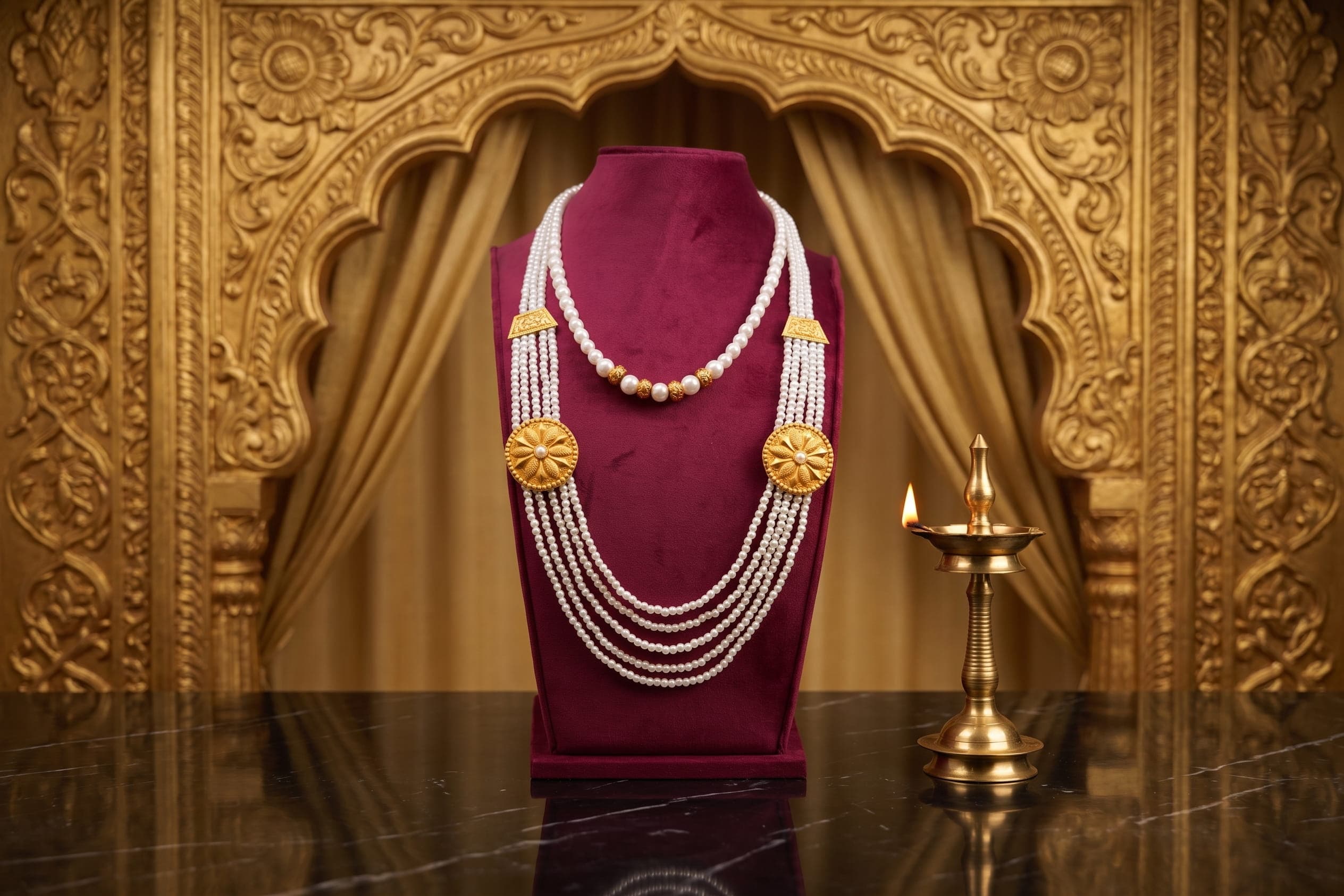 Layered Pearl Necklace - View 1